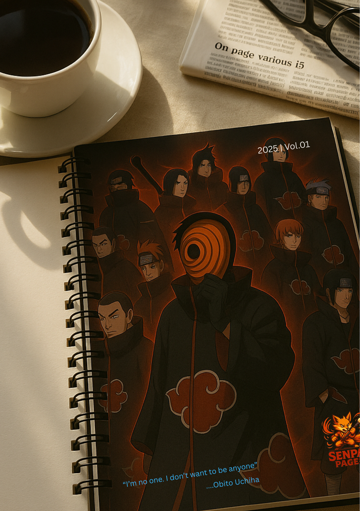 Naruto A4 Notebook | Akatsuki | Obito Uchiha | Limited Edition  | 160 Pages